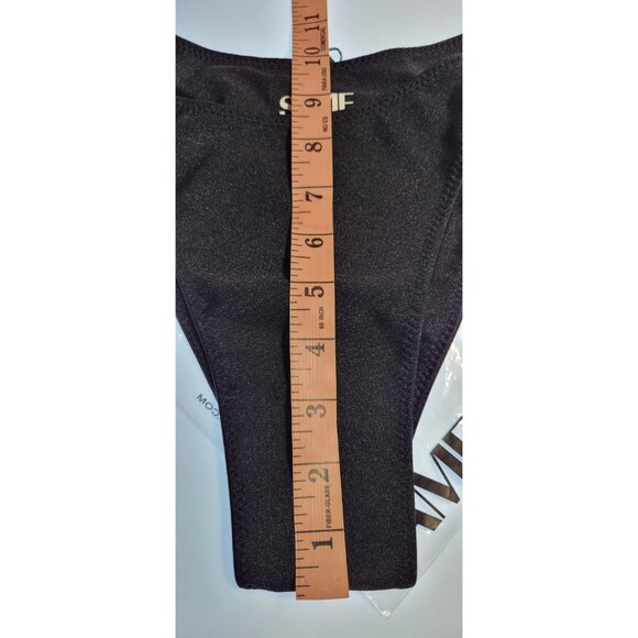 SAME Los Angeles Swim Bikini Set 2Pc Triangke Top High Weist Bottom Black XLarge - Picture 6 of 9